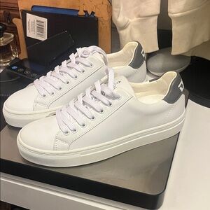 Classic White and Gray Men's Sneakers